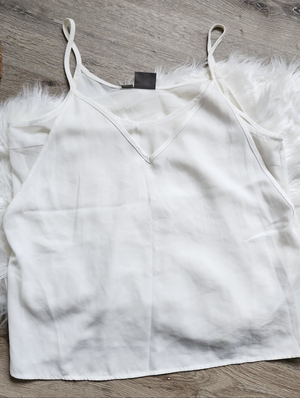 Vero Moda White V-Neck Spaghetti Strap Tank Top